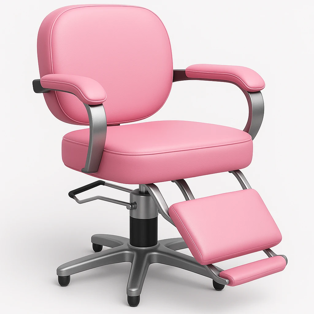 emoji of bigger pink hairstylist chair emoji