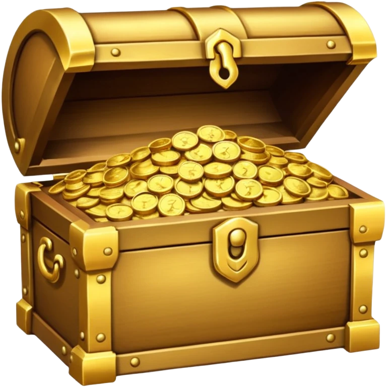 generate a image golden chest image filled with gold coins emoji