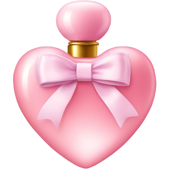 Pastel Pink heart shaped perfume with bow emoji