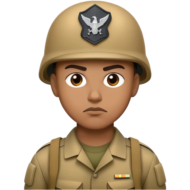 modern soldier is serious and photorealistic emoji