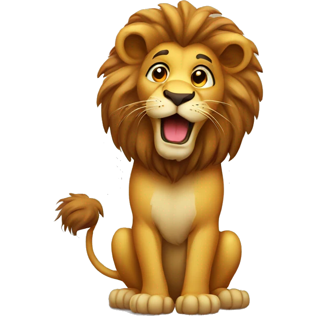 Lion blowing a kiss cartoon emoji