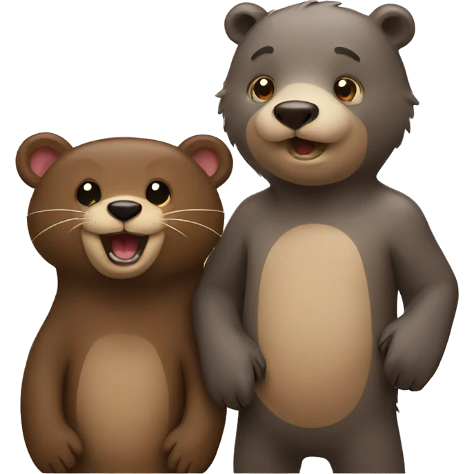Otter and bear emoji