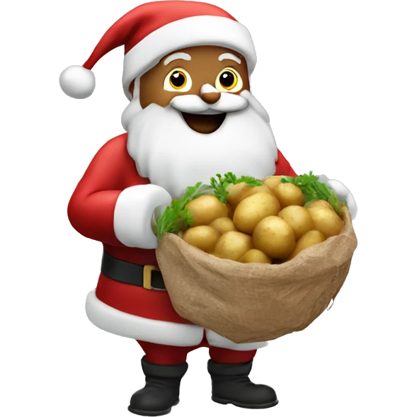 Happy Santa with potatoes and onions emoji
