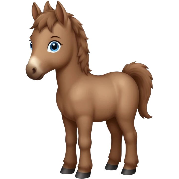 a standing foal horse with big blue eyes emoji