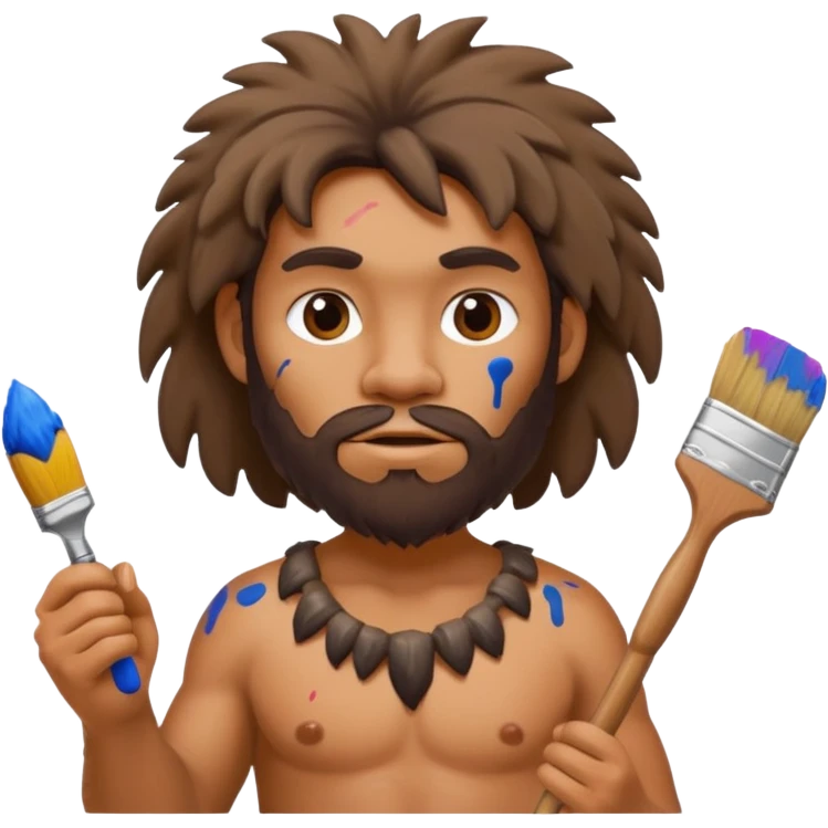 un uomo delle caverne pittore emoji