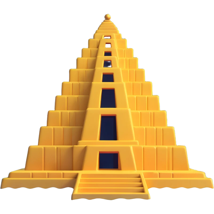 futuristic underwater base shaped like a golden ziggurat, Anunnaki motifs emoji