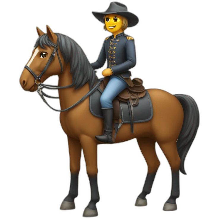 Chat sur un cheval emoji