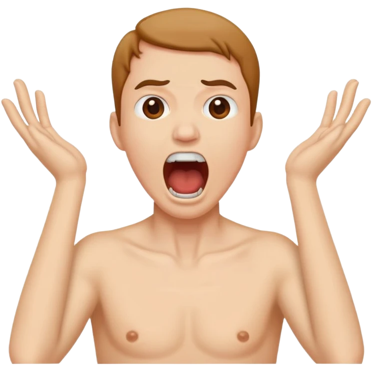 2 hands holding neck screaming  emoji