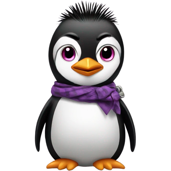 Punk rock penguin emoji