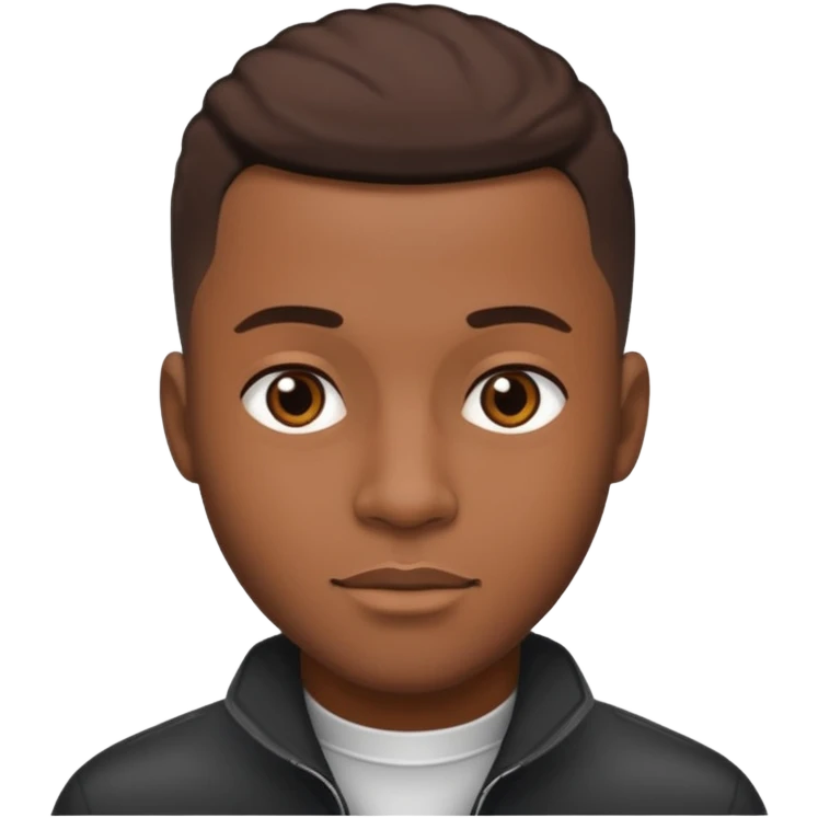A black man with an low taper edge up haircut emoji