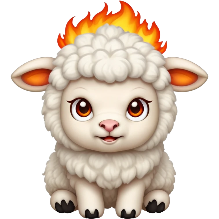 Angry baby lamb with fire  emoji