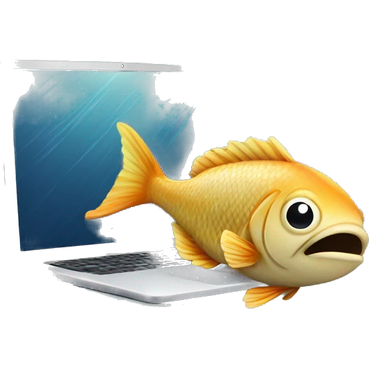 fish with laptop emoji