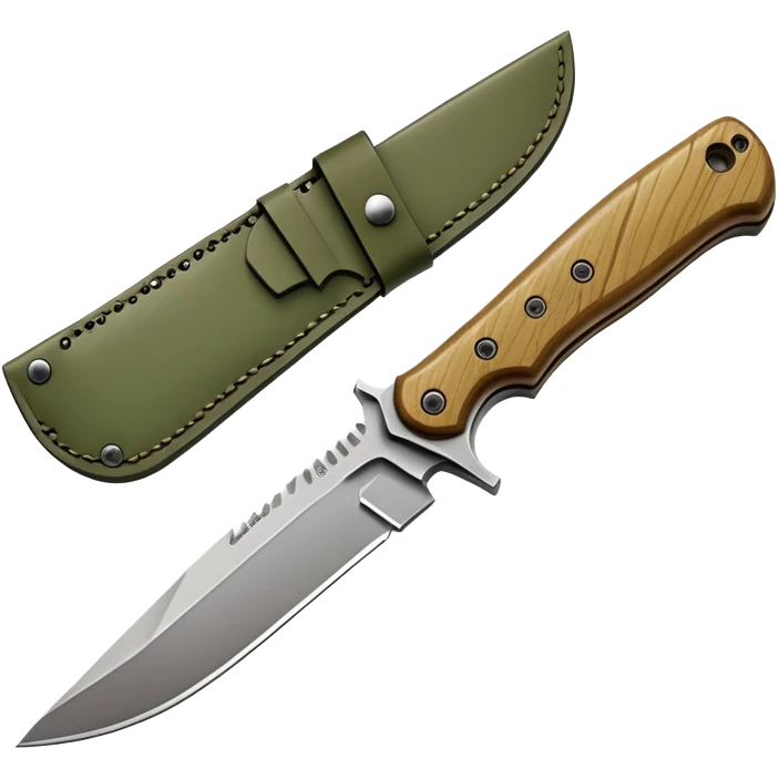 tactical bushcraft knife in NATO olive green emoji