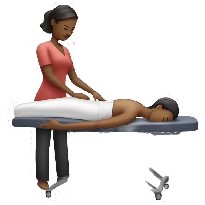 white female giving a professional massage with table emoji