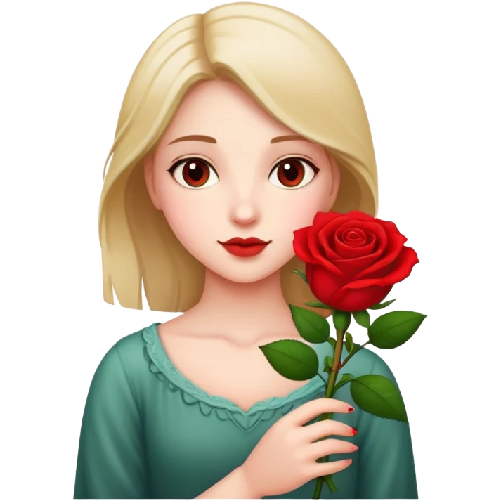 Girl with rose emoji