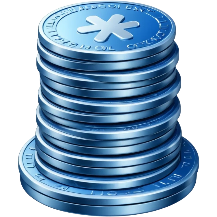 stack of blue and white coins emoji