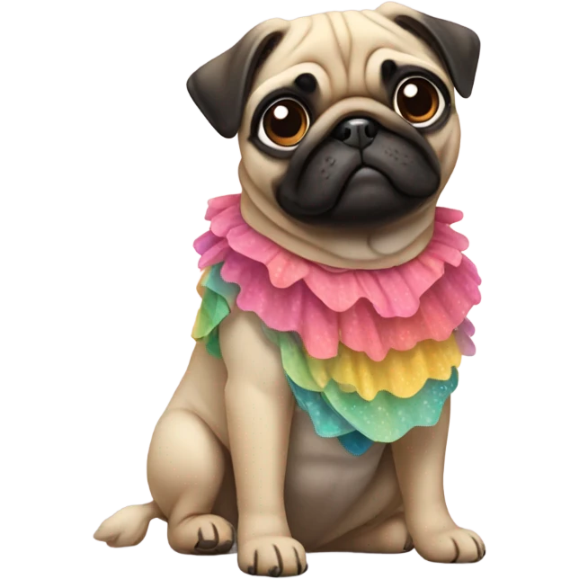 Pug with dress emoji