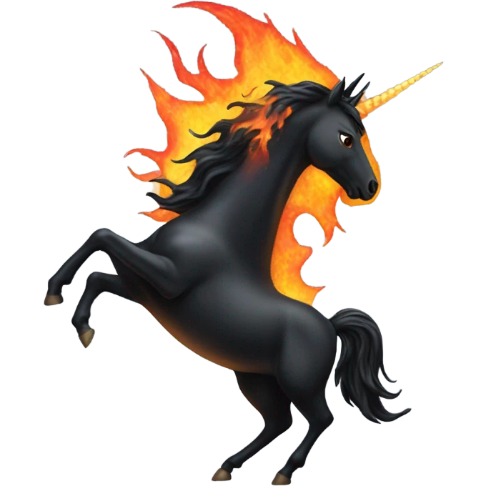 Black unicorn on fire emoji