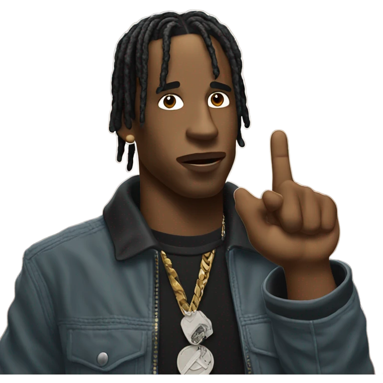 travis scott sticking middle finger  emoji