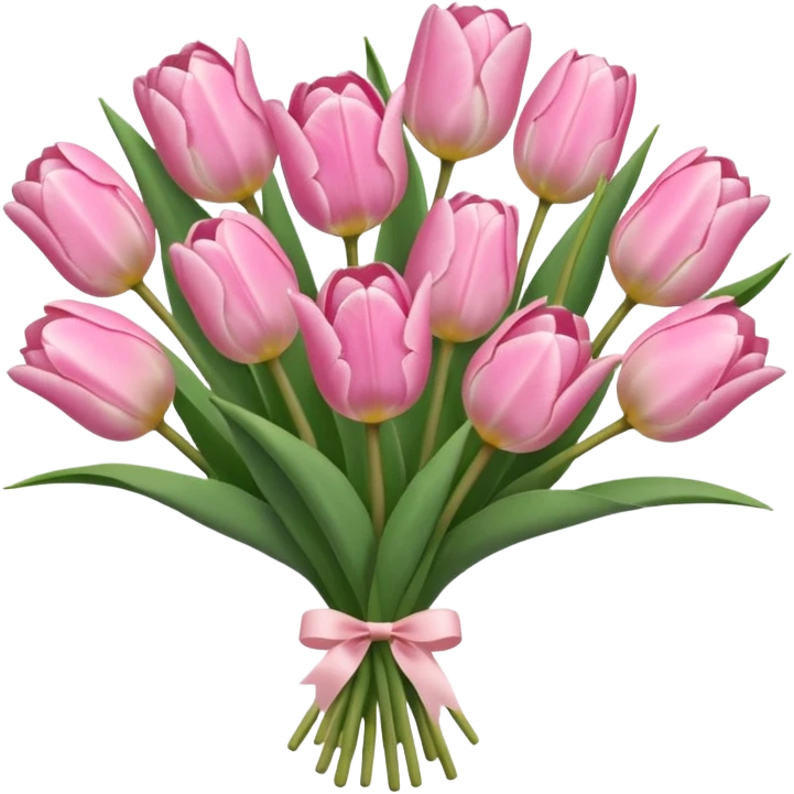 light pink tulip bouquet  emoji