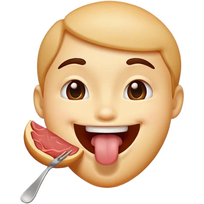 happy face with small tongue out tasting delicious food emoji