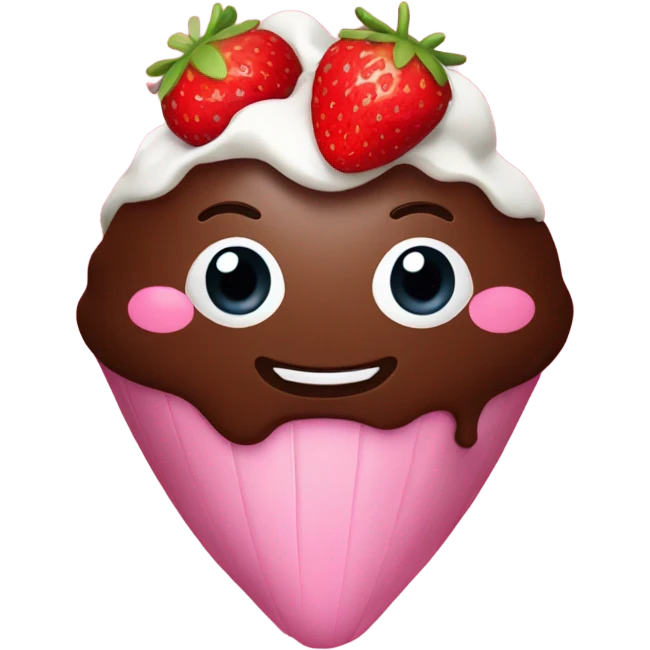 Chocolate filled with strawberry yougurt emoji