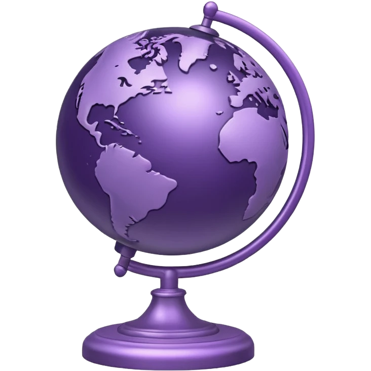 Realistic globe on a stand in muted purple tones emoji