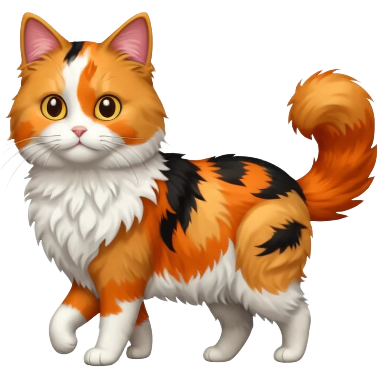 Calico cat walking emoji