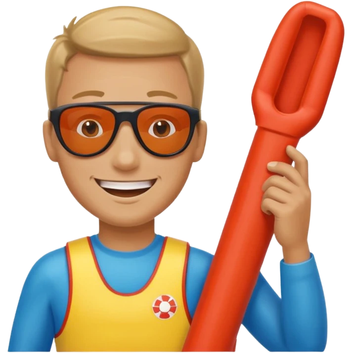 Lifeguard Holding Rescue Tube emoji