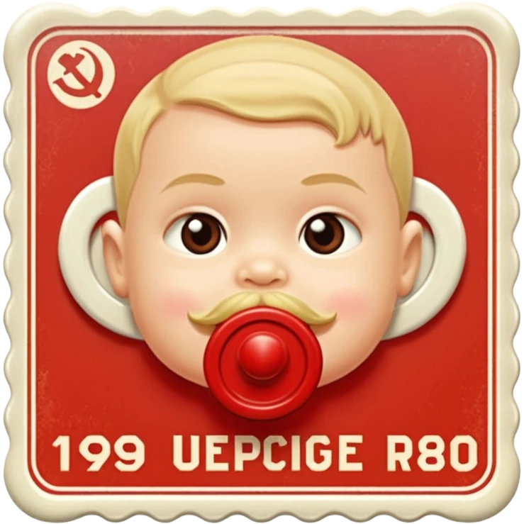 Детская соска если бы ее изображали на советских марках в 1920-х годах emoji