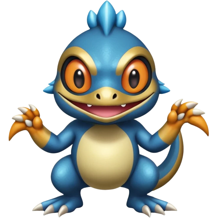 Elemental shimmering lucky charming smiling cute Croagunk-Dragalge-Hawlucha-Pokémon-Fakémon-hybrid-creature emoji