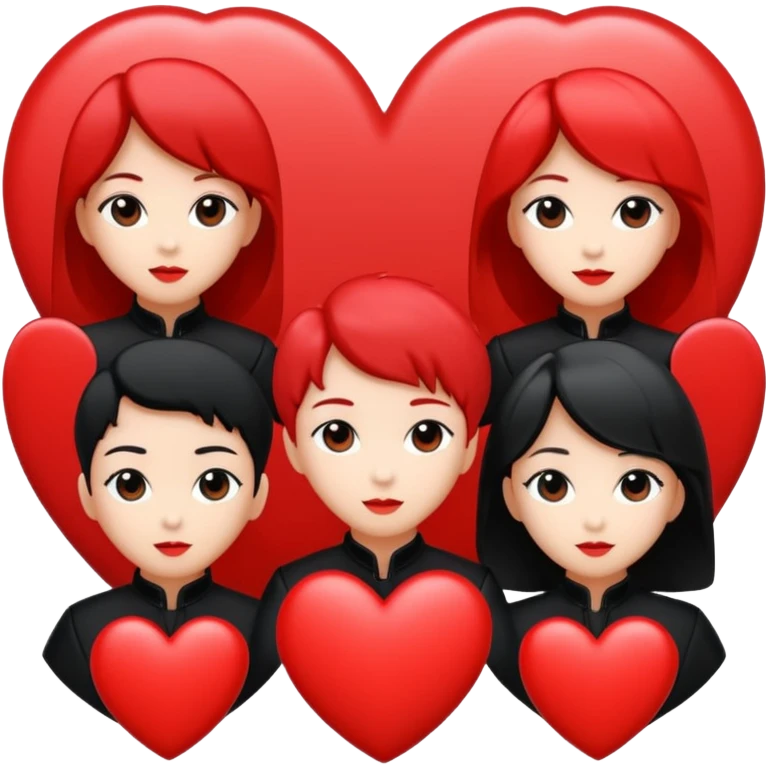 heart with K-pop group silhouette emoji