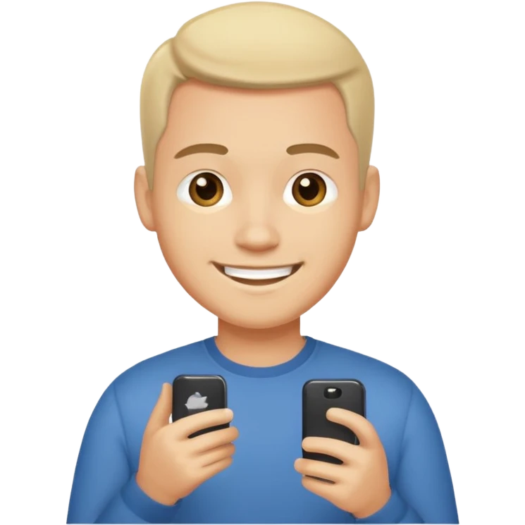 ligth man sending a text message emoji