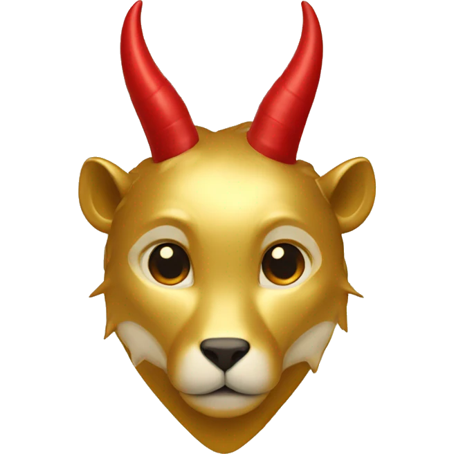 Gold heart with red horns and red tail emoji