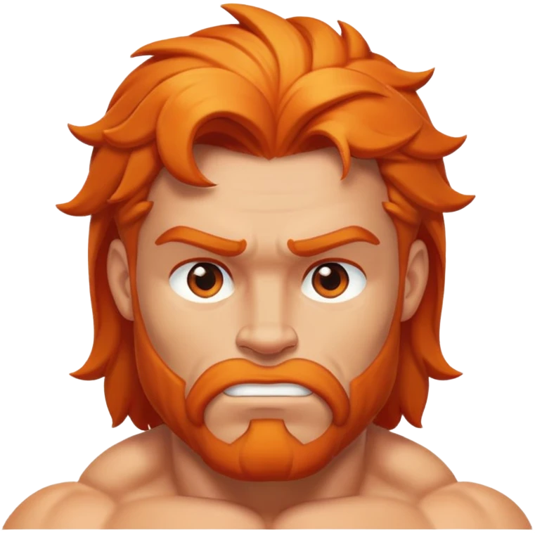 Hercules muscular hero with orange hair emoji
