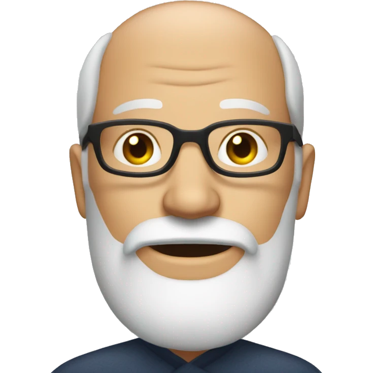 55 yr old white male with beard and glasses emoji