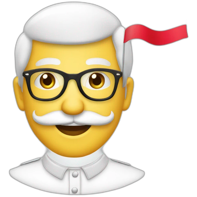 emoji entier - costume - maire drapeau francais - - brun cheveux court barbe de 3 jour porte lunette m emoji