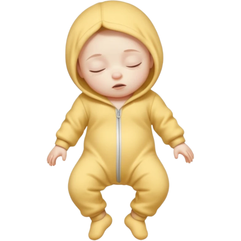 High resolution of   realistic full body sleepy baby distorted , no extra hybrid emoji
