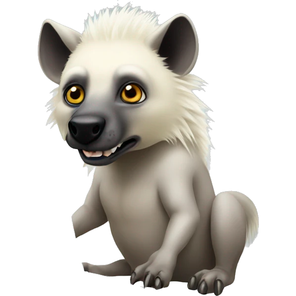 albino hyena sitting on computer emoji