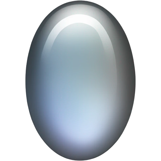 oval moonstone dark gray and white shades emoji