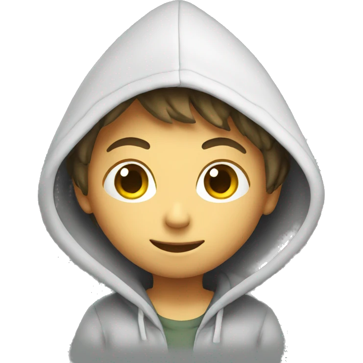 Boy hooded with cbd emoji
