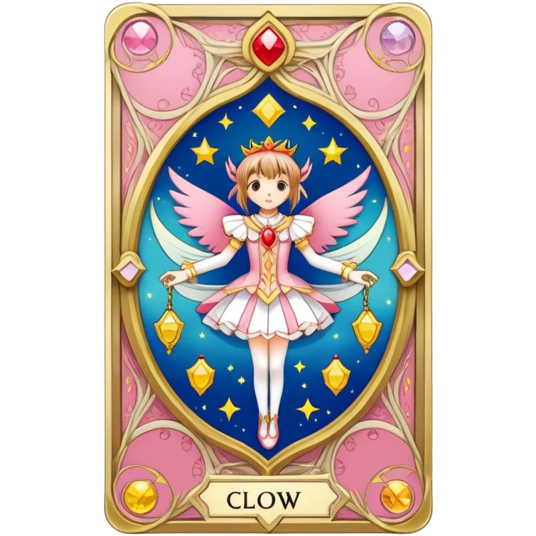 magical tarot-like card inspired by the Clow Cards from Cardcaptor Sakura emoji
