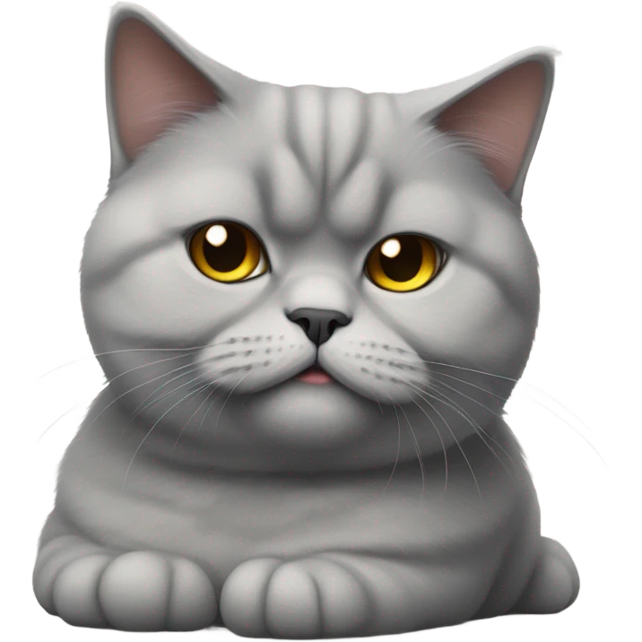 fluffy  bored looking british shorthair cat emoji