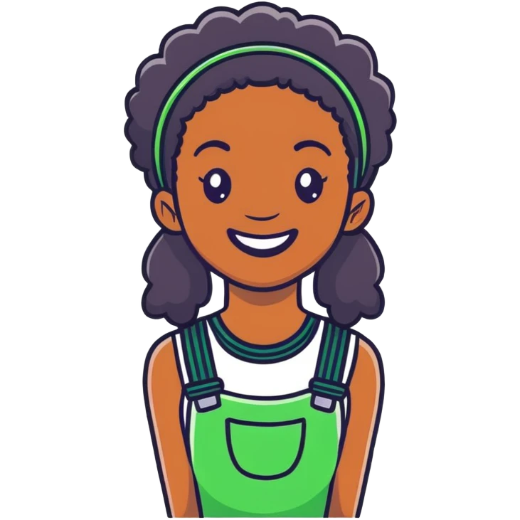 black girl with green braces on her teeth smiling emoji