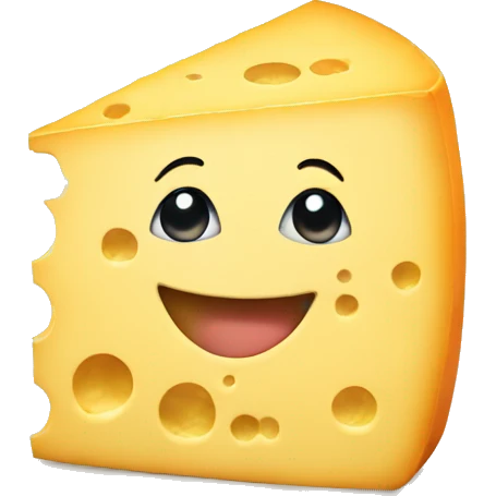 cheese with happy face emoji