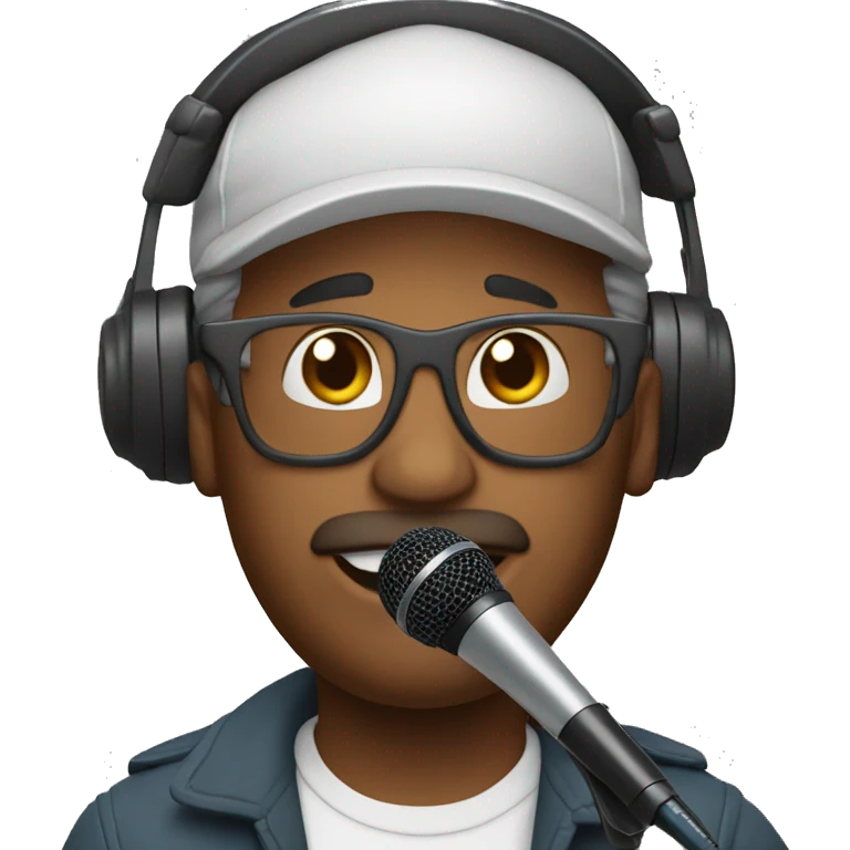 The sound engineer holds a microphone in his hands emoji