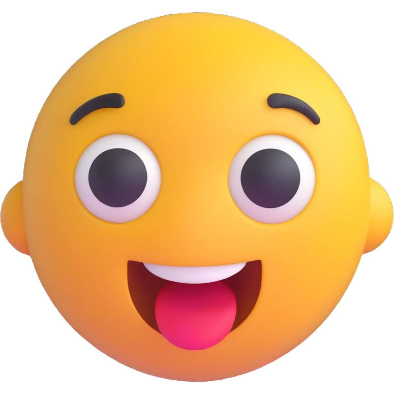 Shocked emoji in 3D style with a surprised expression, variant 3, no background, transparent background. emoji