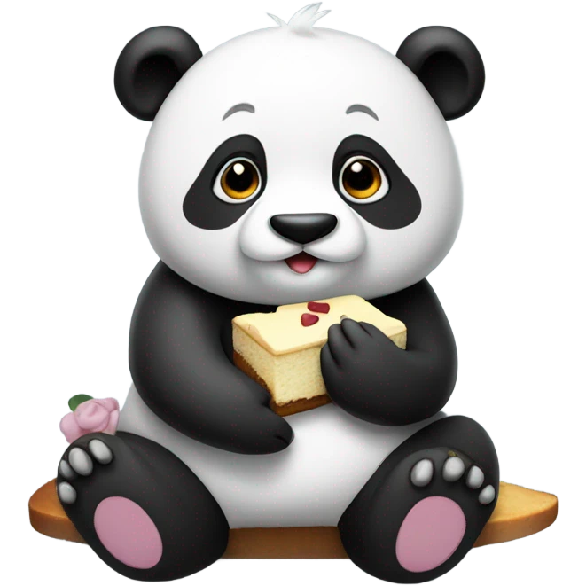 Panda eating cake emoji