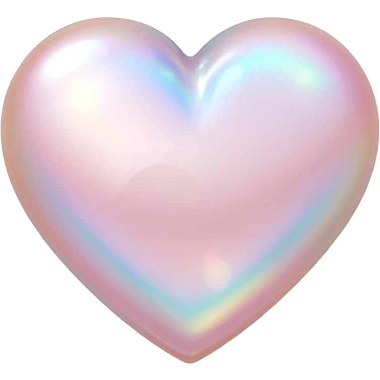 Pearl, pale pink, opal heart shape emoji