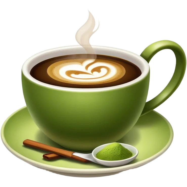 1 cup Coffee near 1 cup matcha emoji